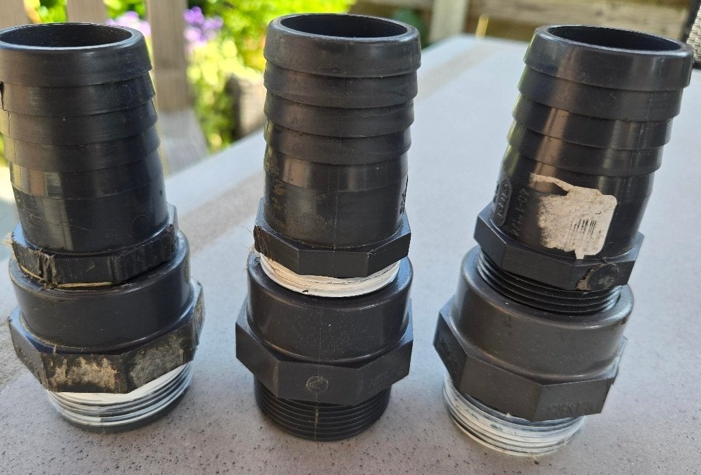 3 Stuks PVC Overgang 1 1/2 Schroefdraad Naar 38mm !, Ophalen of Verzenden, Zo goed als nieuw