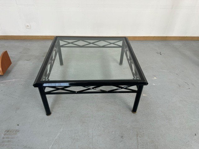 salontafel zwart gelakt /glas, Ophalen, Gebruikt, Glas