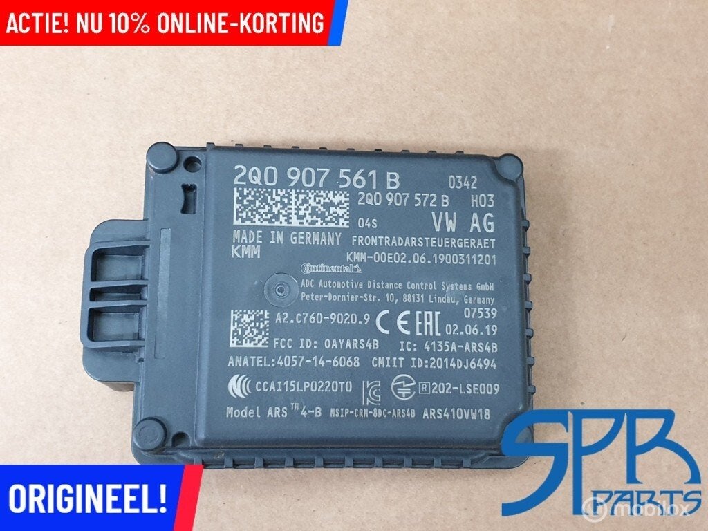 2Q0907561B 2Q0907572B TIGUAN 5NA POLO 2G ACC-sensor RADAR, Auto-onderdelen, Volkswagen, Nieuw, Ophalen of Verzenden, Volkswagen