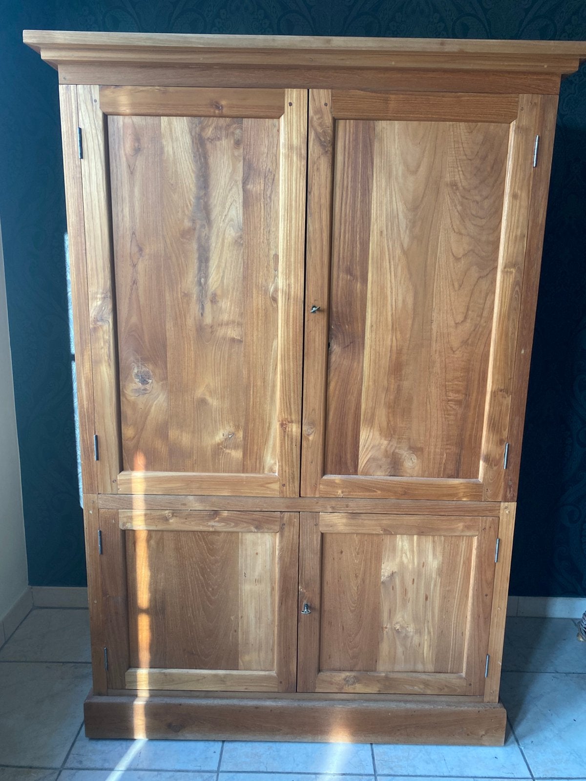 tv-kast teak, Ophalen, Gebruikt, 100 tot 150 cm, Teakhout