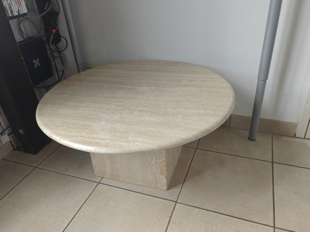 table de salon en marbre, Maison & Meubles, Rond, Enlèvement, Utilisé, 50 à 100 cm