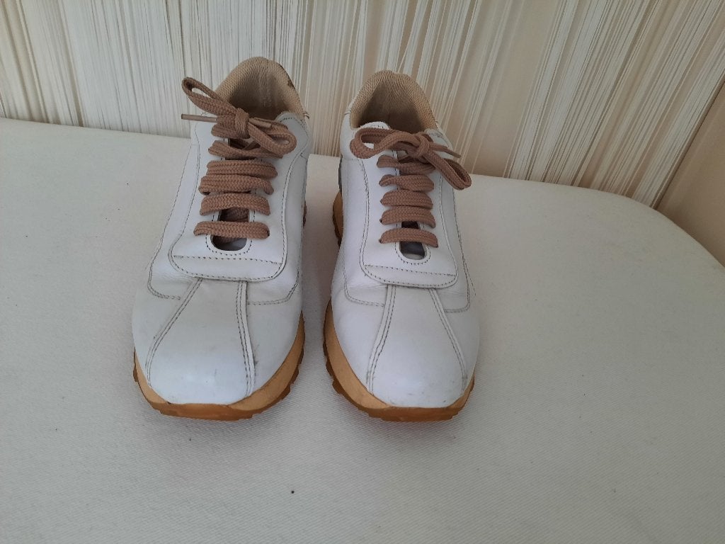 wit lederen schoenen / 39, Wit, Gedragen, Wandelschoenen, Ophalen of Verzenden