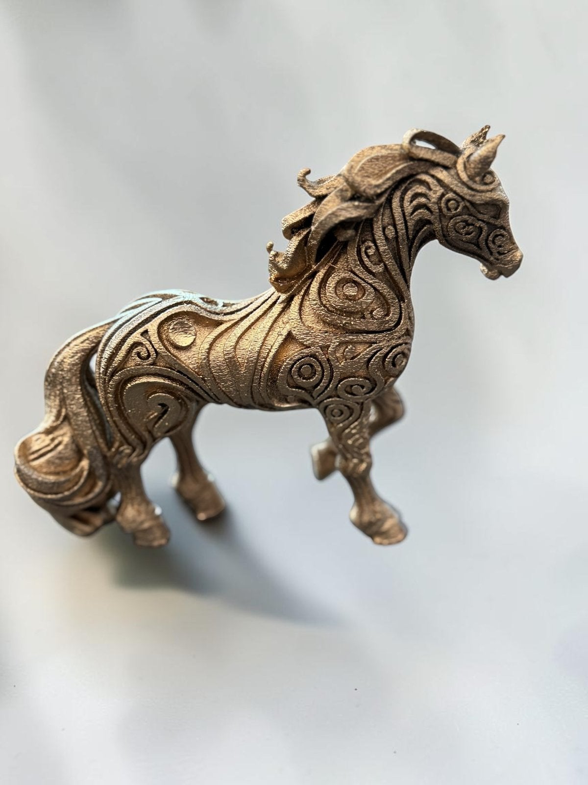 3D geprint Gouden paard, Overige stijlen, Nieuw, Kunststof, Ophalen of Verzenden