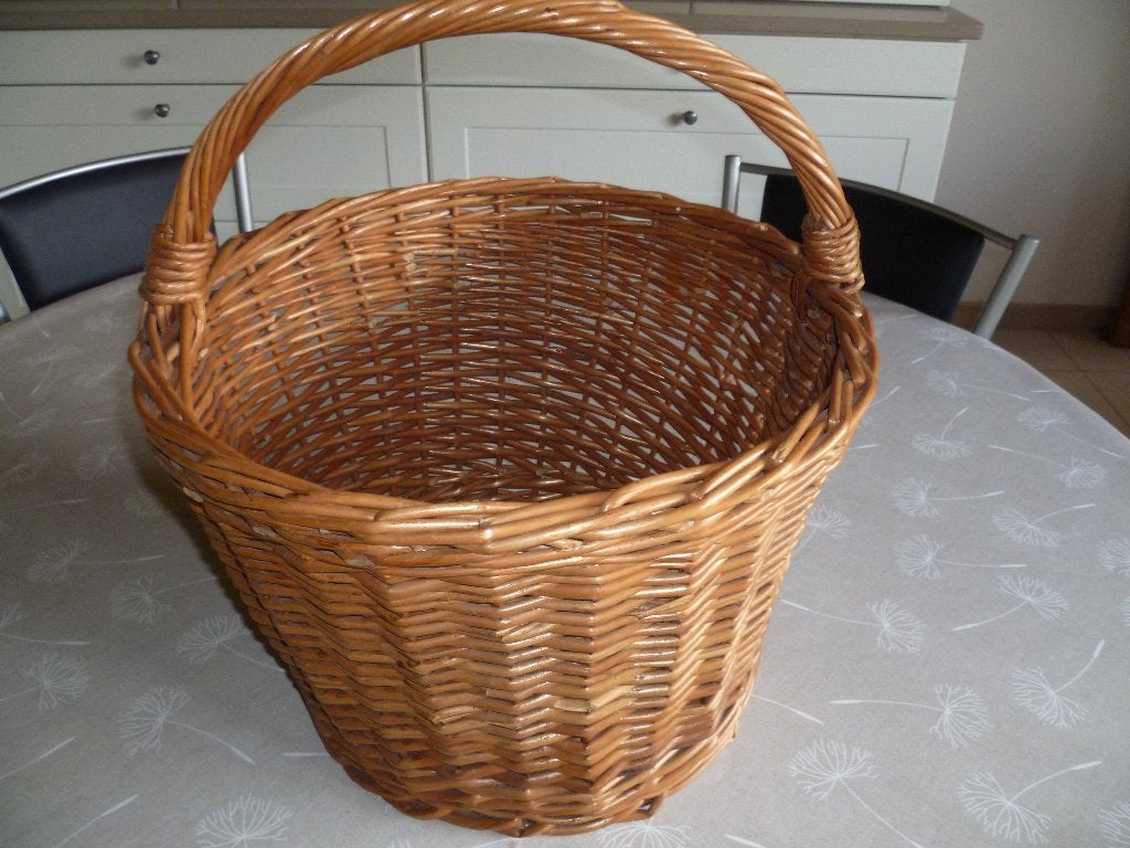 rieten mand, Ophalen, Zo goed als nieuw, Hout