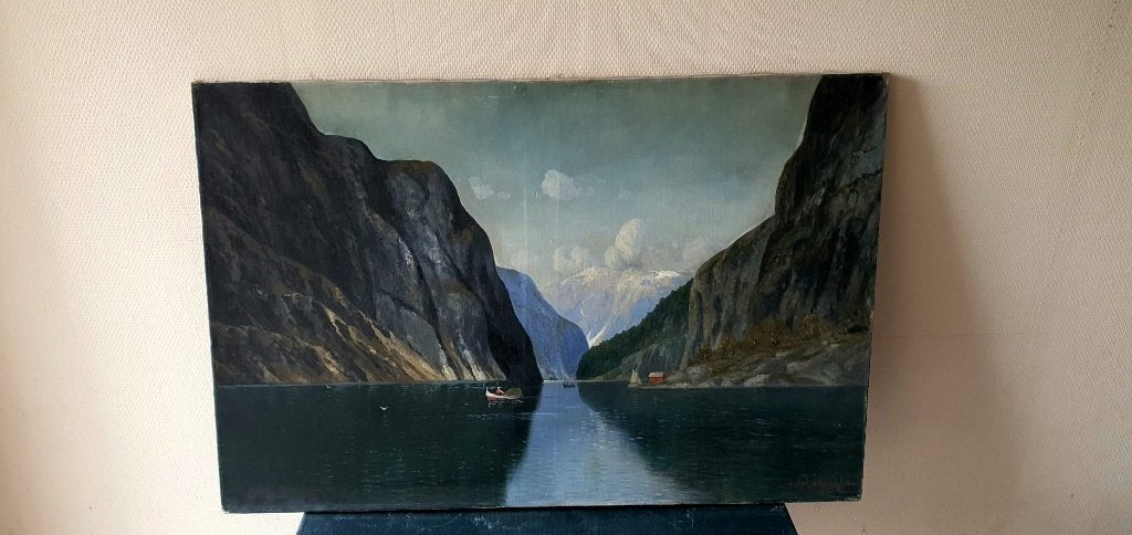Grande vue sur la mer, huile sur toile, Conrad Selmhyr, 1905, Daté, Peinture à l'huile, Enlèvement, Toile
