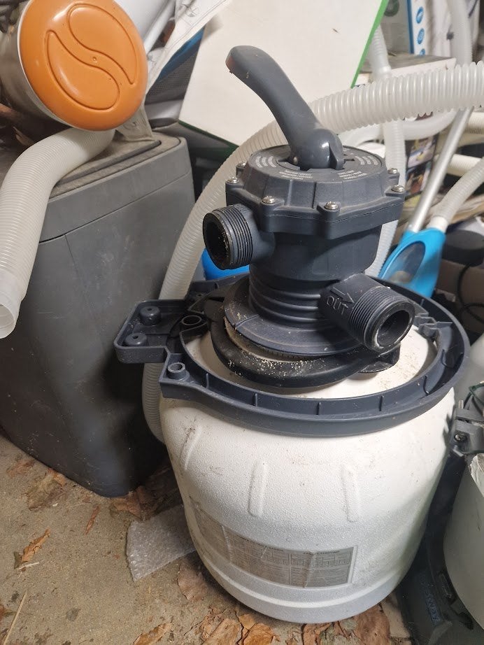 Complete filterinstallatie zout 10m/u + zwembad,ladder , ..., Ophalen, Zo goed als nieuw, Zwembadpomp