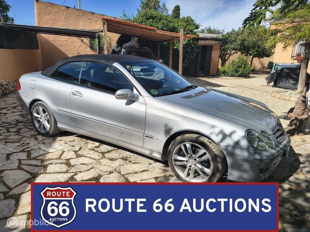 Mercedes-Benz CLK 200 Cabriolet | 2007 | Route 66 Auctions, Auto's, Gebruikt, Zwart, Bedrijf, Handgeschakeld