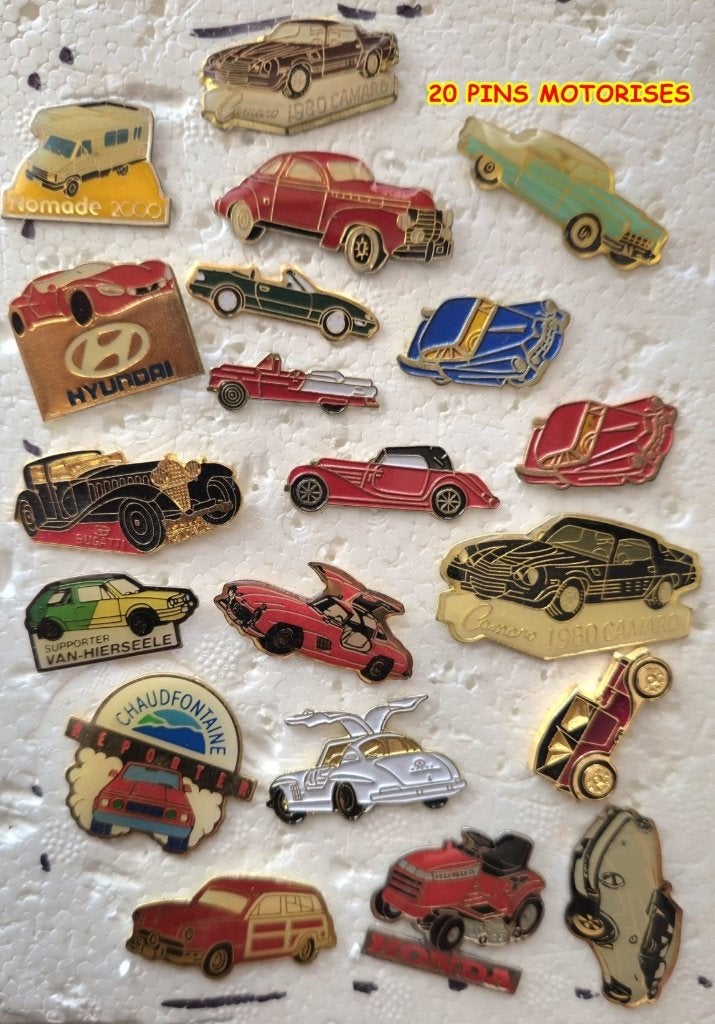 20 PINNEN - VOERTUIGEN, Verzenden, Zo goed als nieuw, Transport, Speldje of Pin