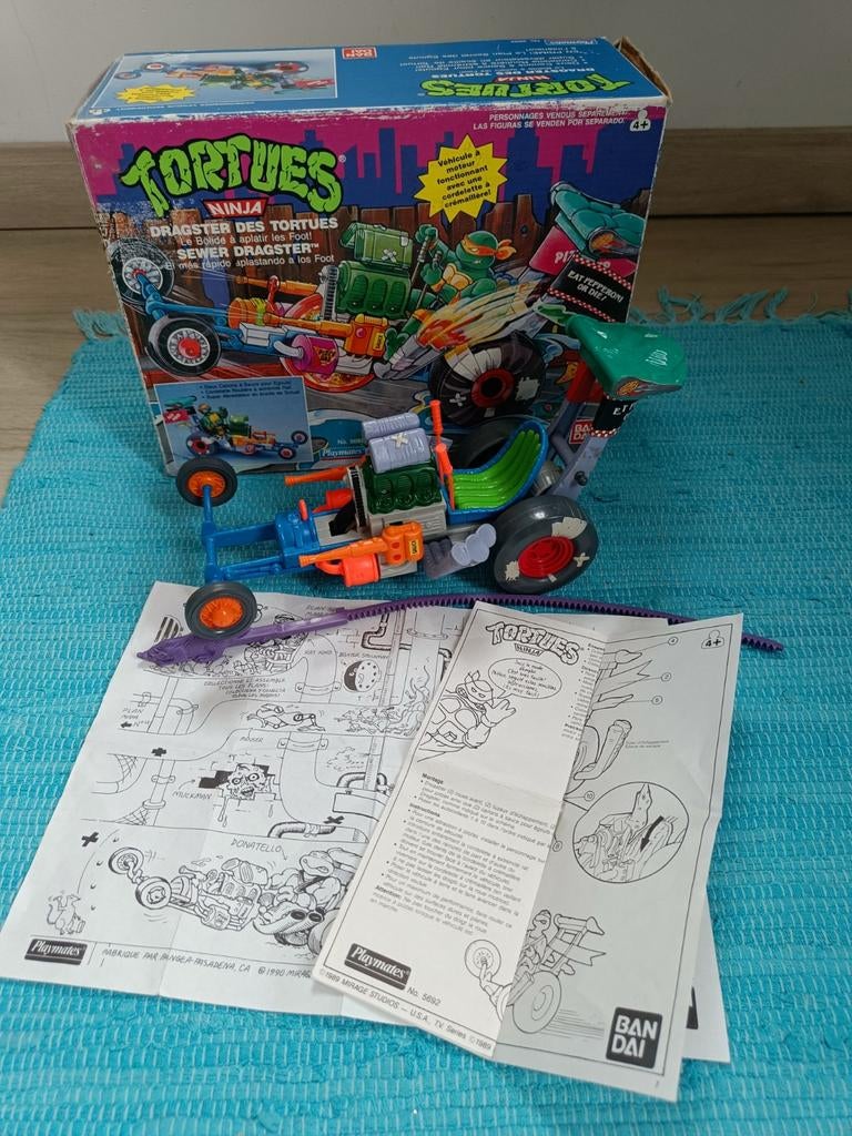 Vintage TMNT sewer Dragster 1990 compleet in doos, Ophalen