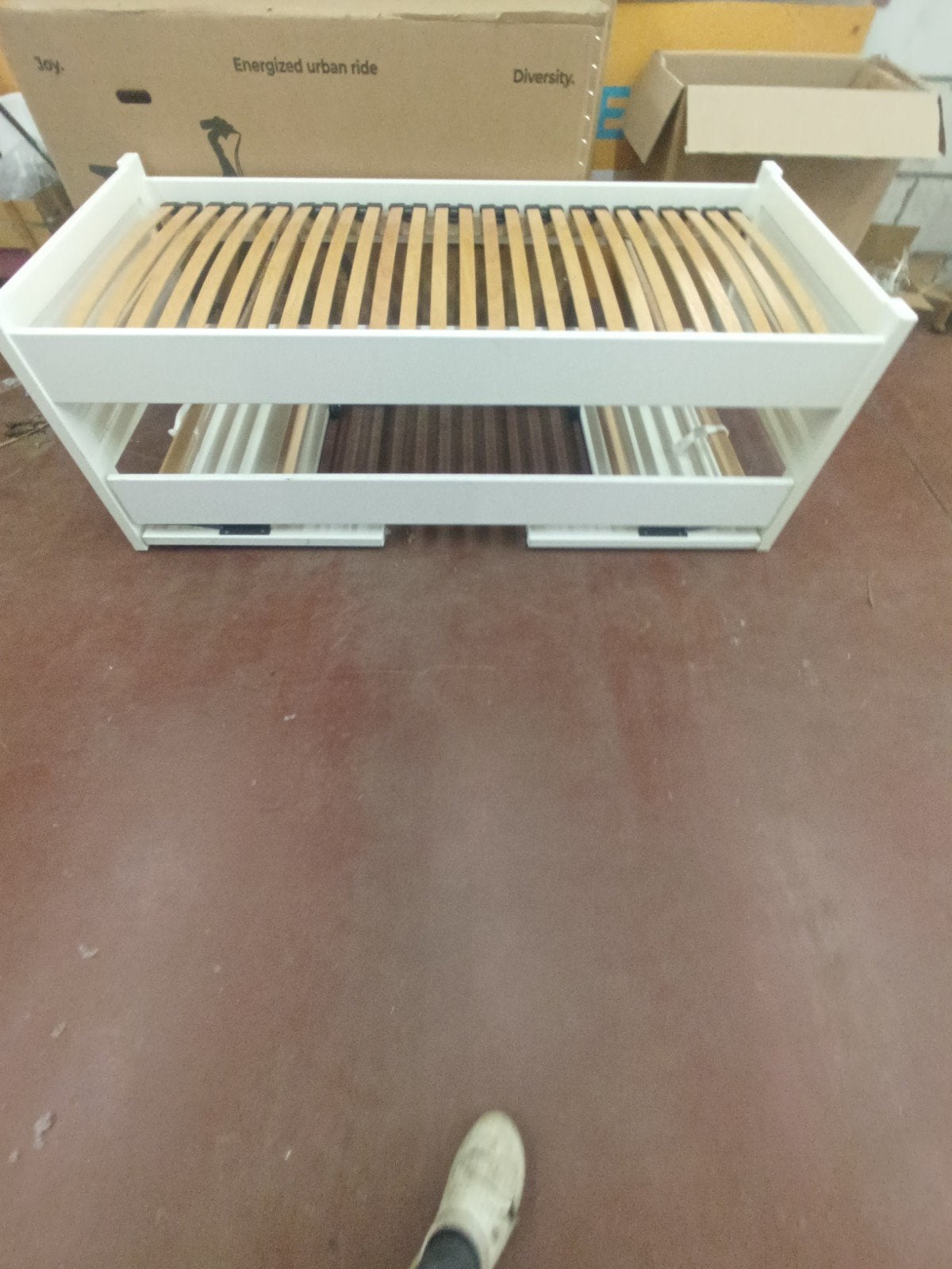 bed Jooken duet  onderschuifbed, Ophalen, Eenpersoons, Wit, 190 cm of minder