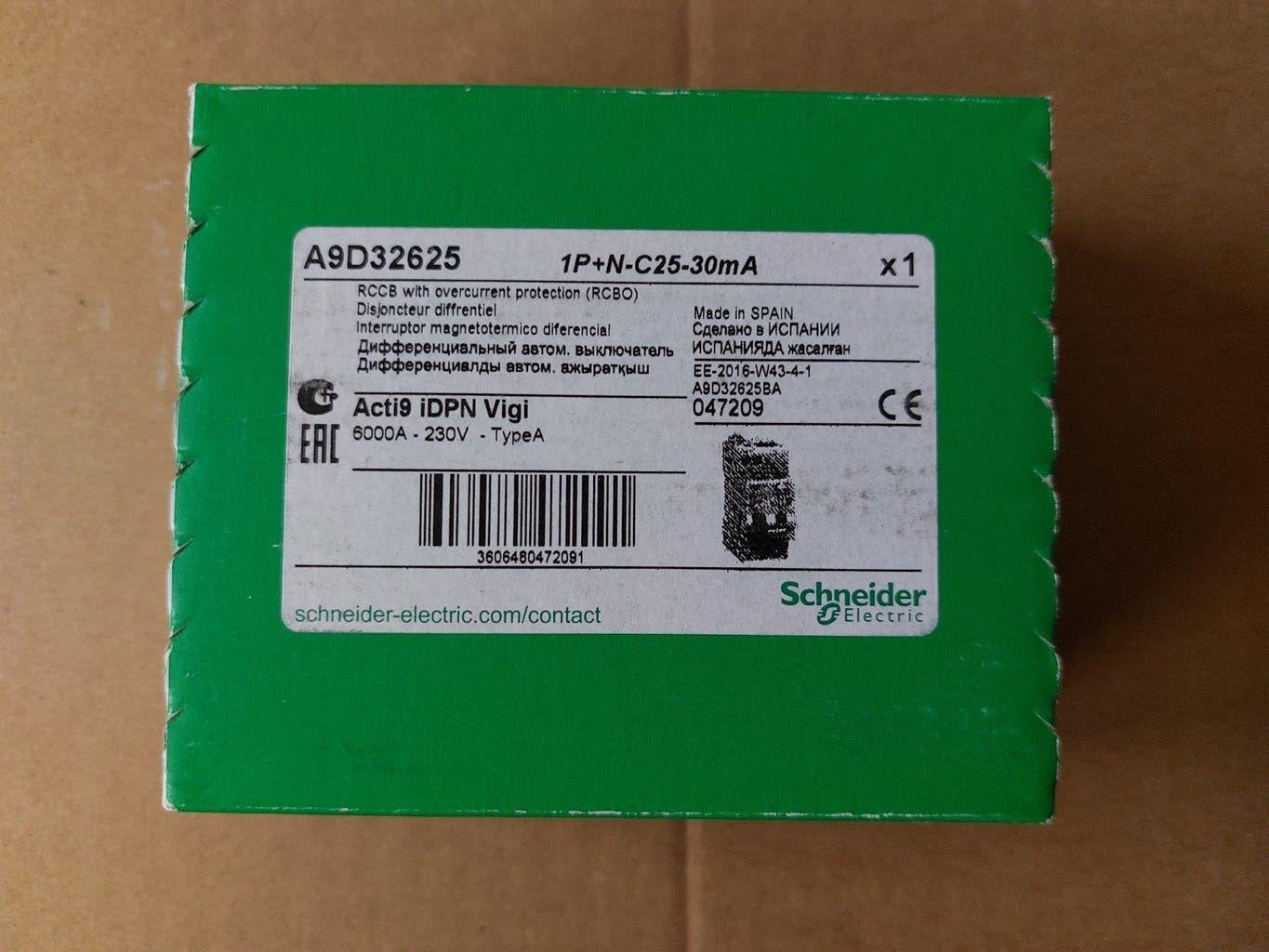Schneider Electric  differentieelautomaat C25-30mA, Ophalen of Verzenden, Nieuw