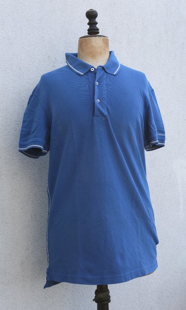 Joli polo bleu Calvin Klein Jeans L, Enlèvement ou Envoi, Comme neuf, Bleu, Taille 48/50 (M)