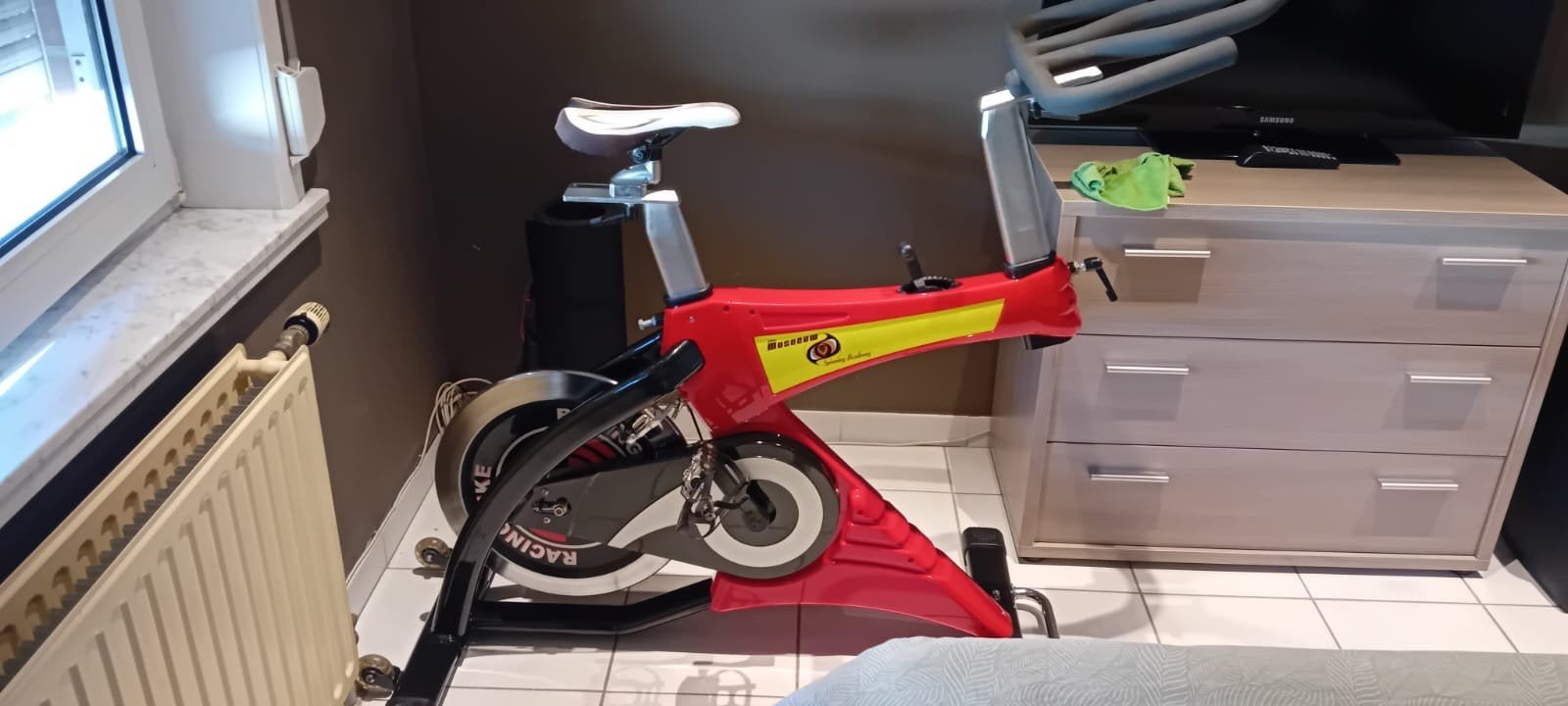 orginele Johan Museeuw spinningfiets, Enlèvement, Comme neuf, Aluminium, Vélo de spinning