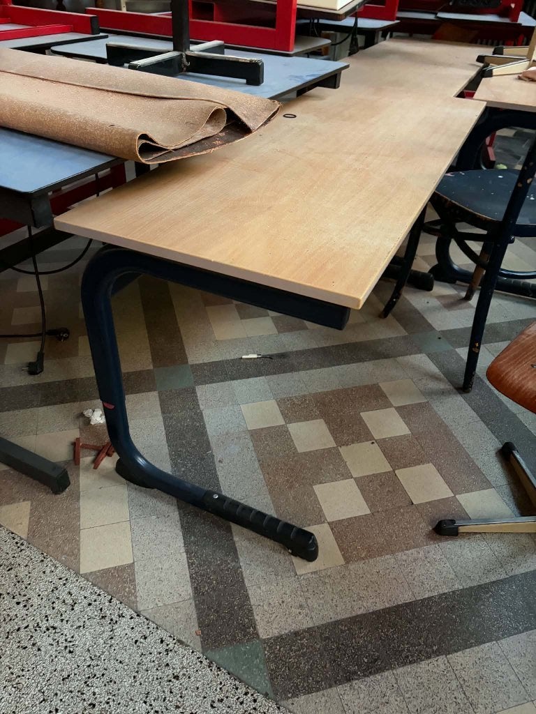 Bancs scolaires doubles, Enlèvement, Utilisé