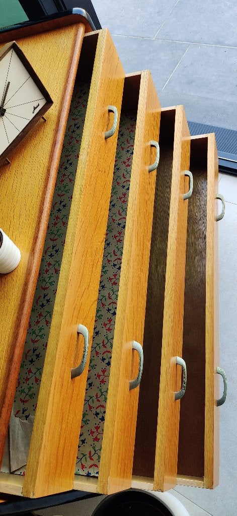 Prachtige vintage XL ladekast, Ophalen, Zo goed als nieuw, Midcentury