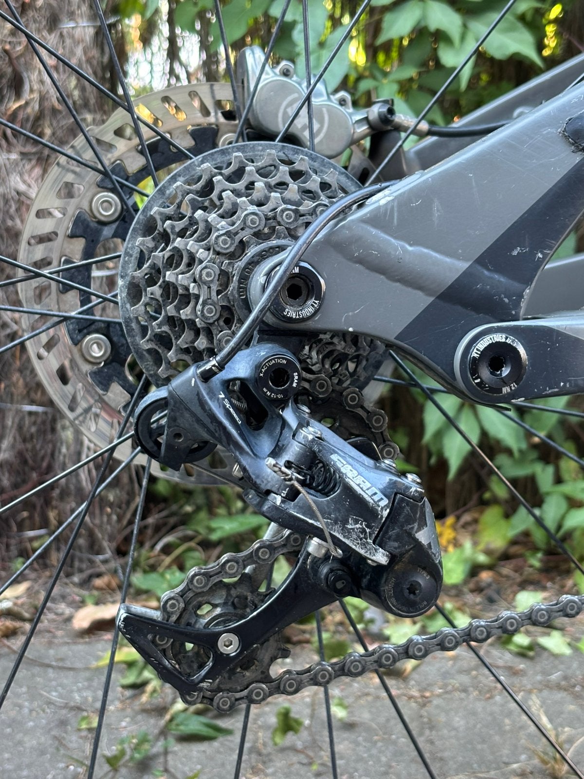 Dérailleur Sram GX à 7 vitesses + cassette Sram à 7 vitesses, Enlèvement ou Envoi, Dérailleur ou Chaîne, Utilisé, Aluminium