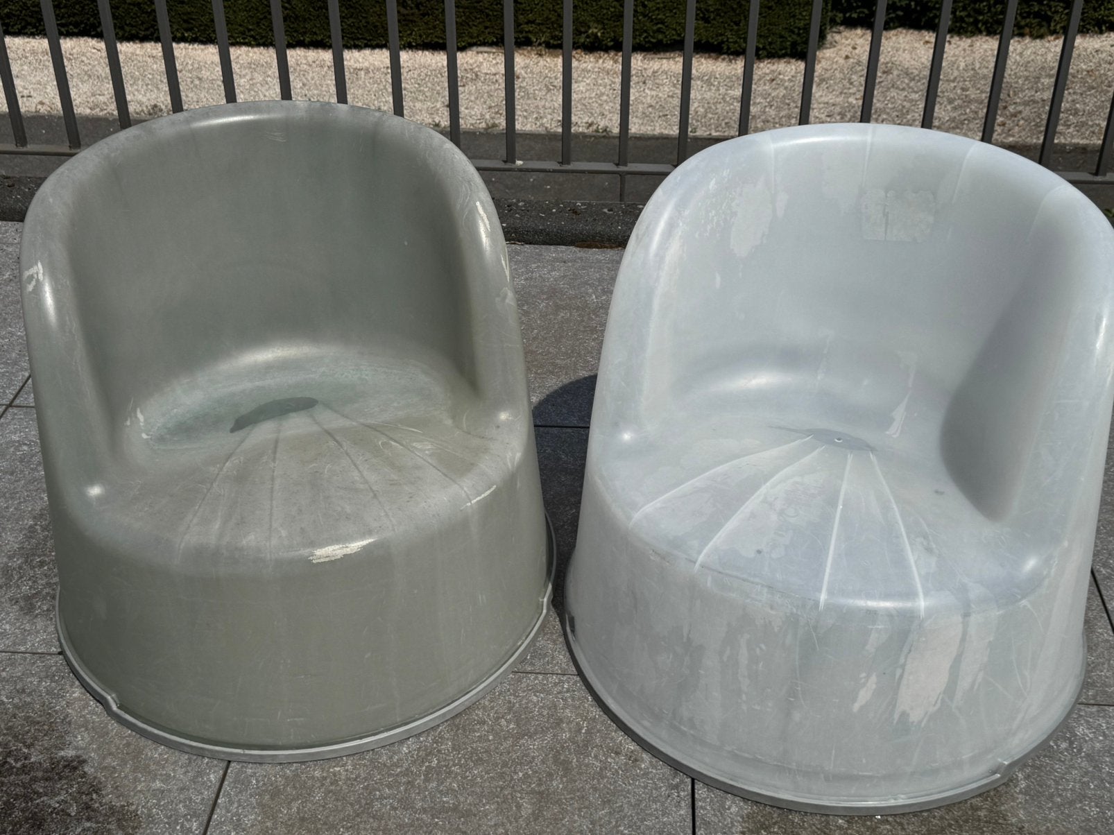 Vintage lounge stoelen, Tuin en Terras, Tuinstoelen, Ophalen, Gebruikt, Kunststof, Stapelbaar