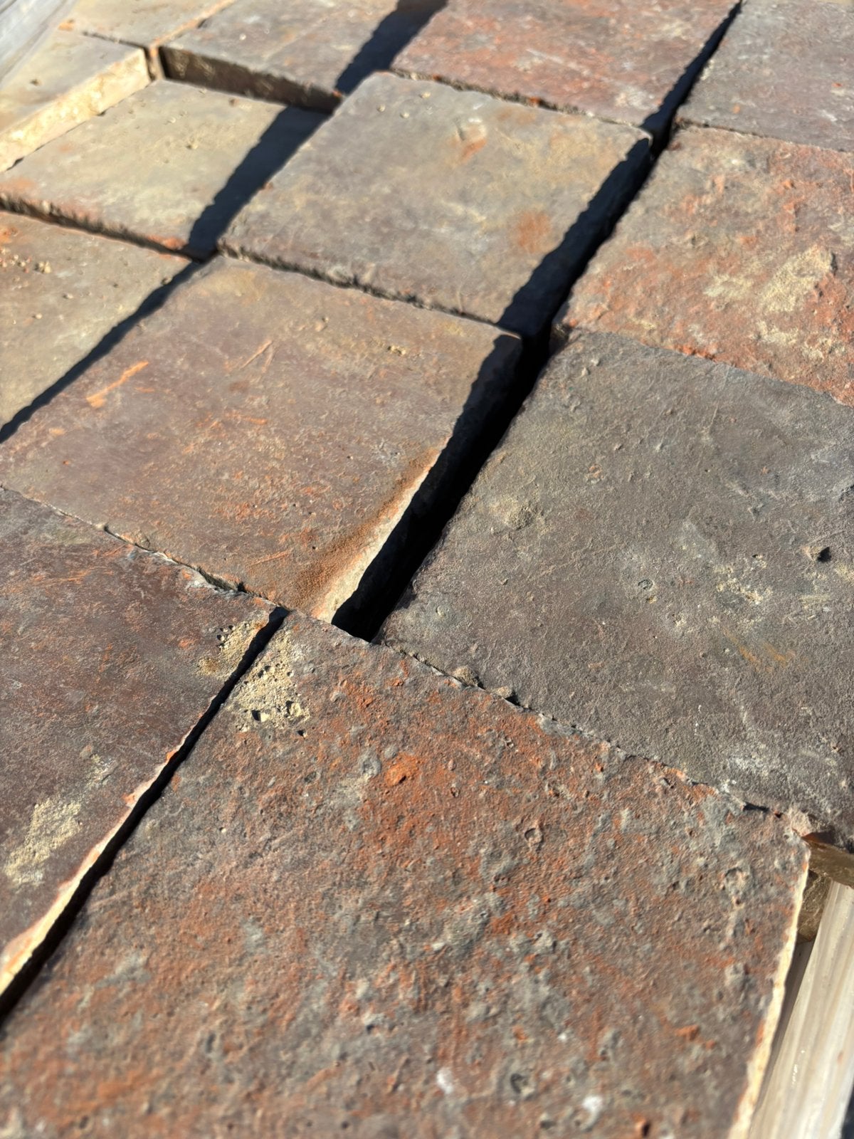 Lot Antieke terracotta tegels. Voor info BELLEN 0474220705, Ophalen