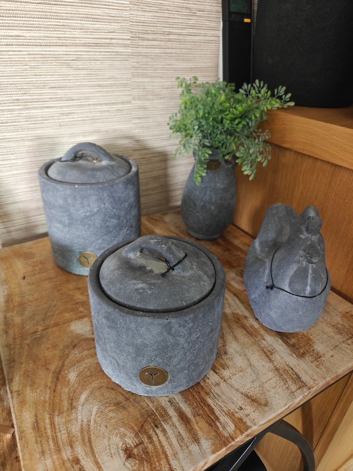 Originele Brynxz decoratieset – Nieuwstaat – Betonlook, Antiquités & Art, Antiquités | Email, Enlèvement