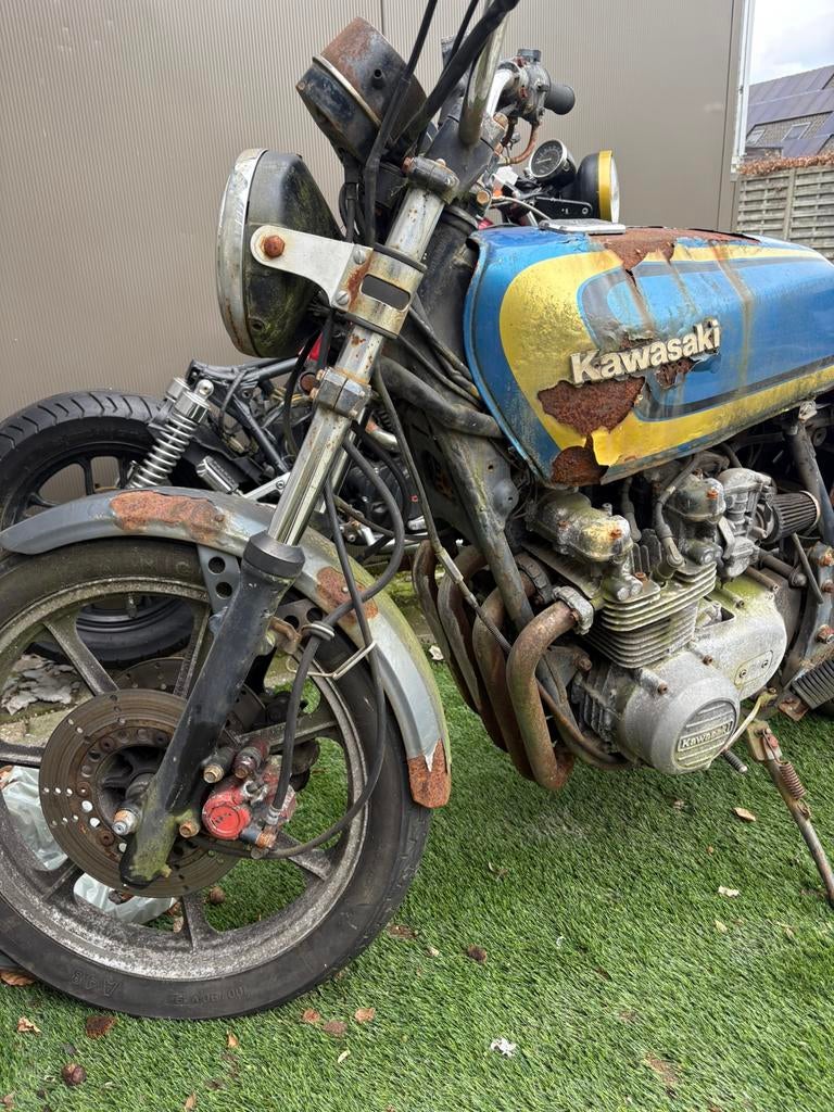 2 x moteren te koop honda 490 & Kawasaki 500, Ophalen, Zo goed als nieuw, Honda