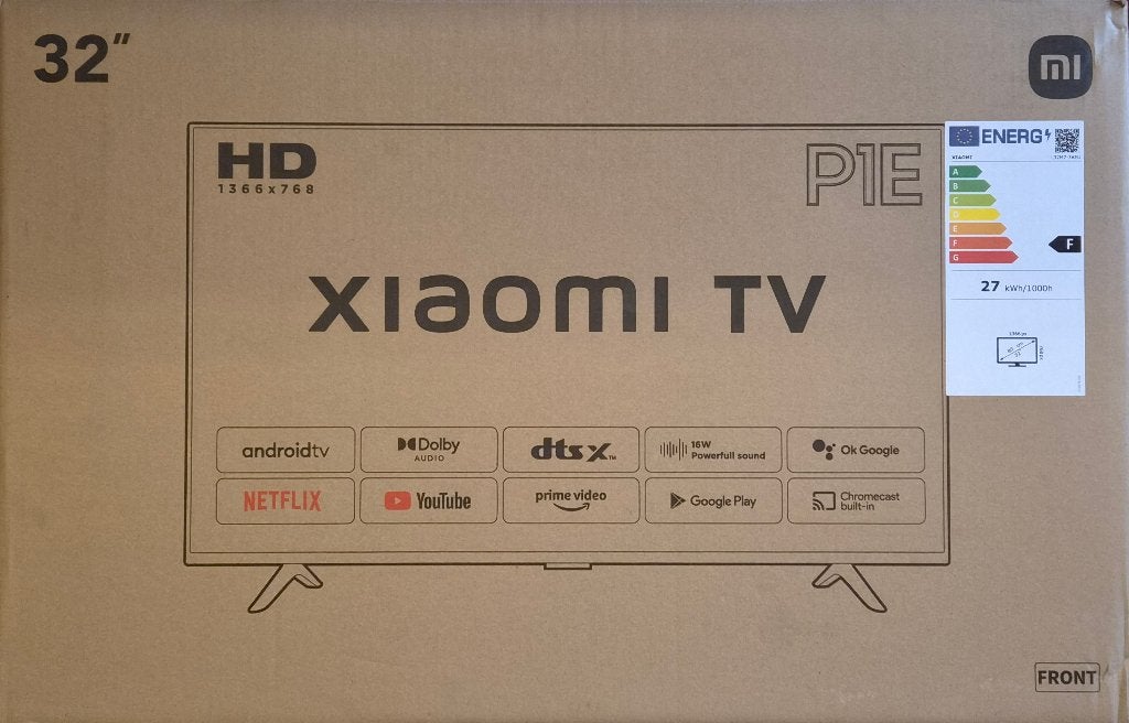 XIAOMI P1E Smart TV 32”, Audio, Tv en Foto, Televisies, LED, 50 Hz, HD Ready (720p), 80 tot 100 cm