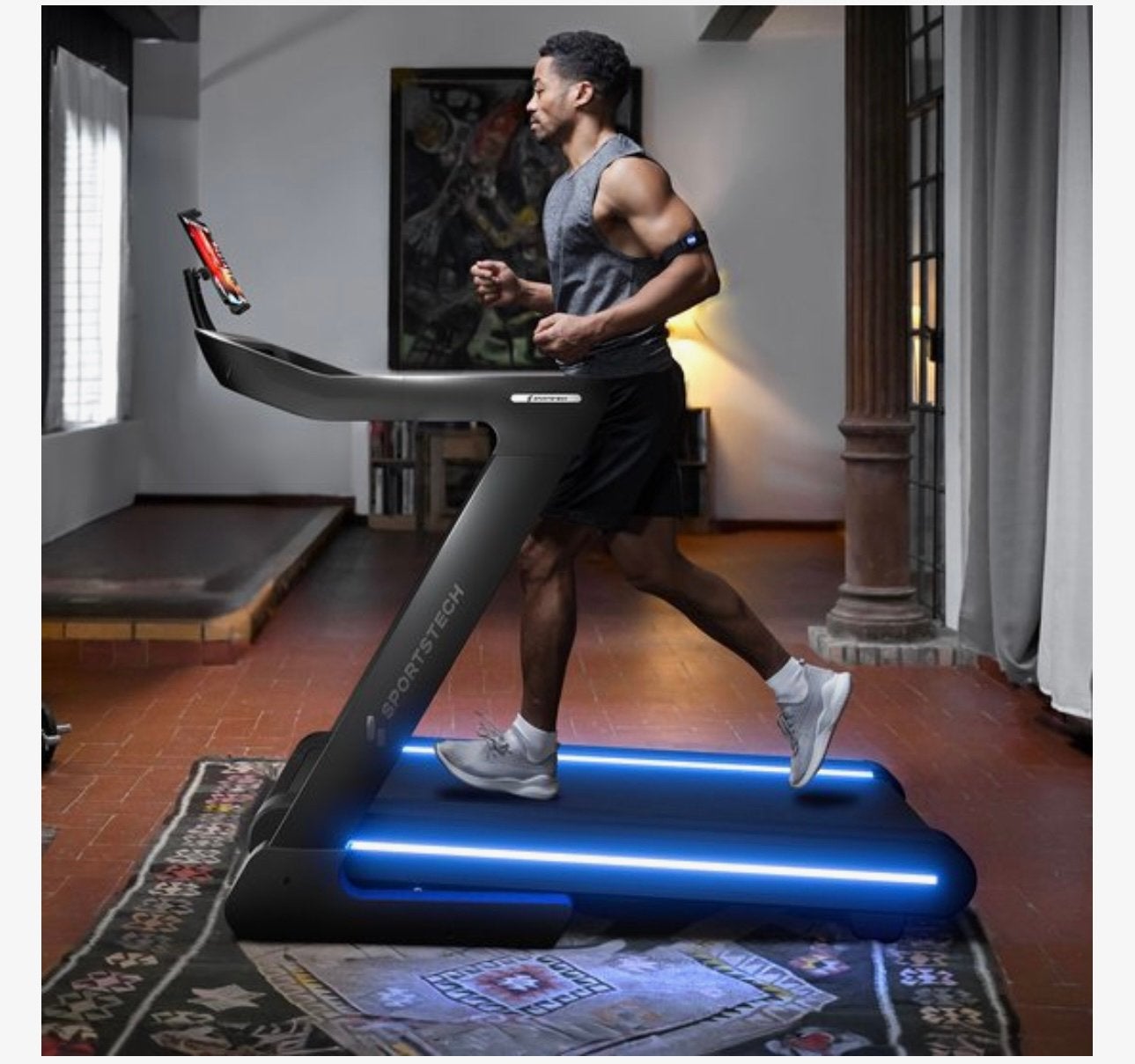 Nouveau tapis de course professionnel Sportstech avec LED, Enlèvement, Neuf