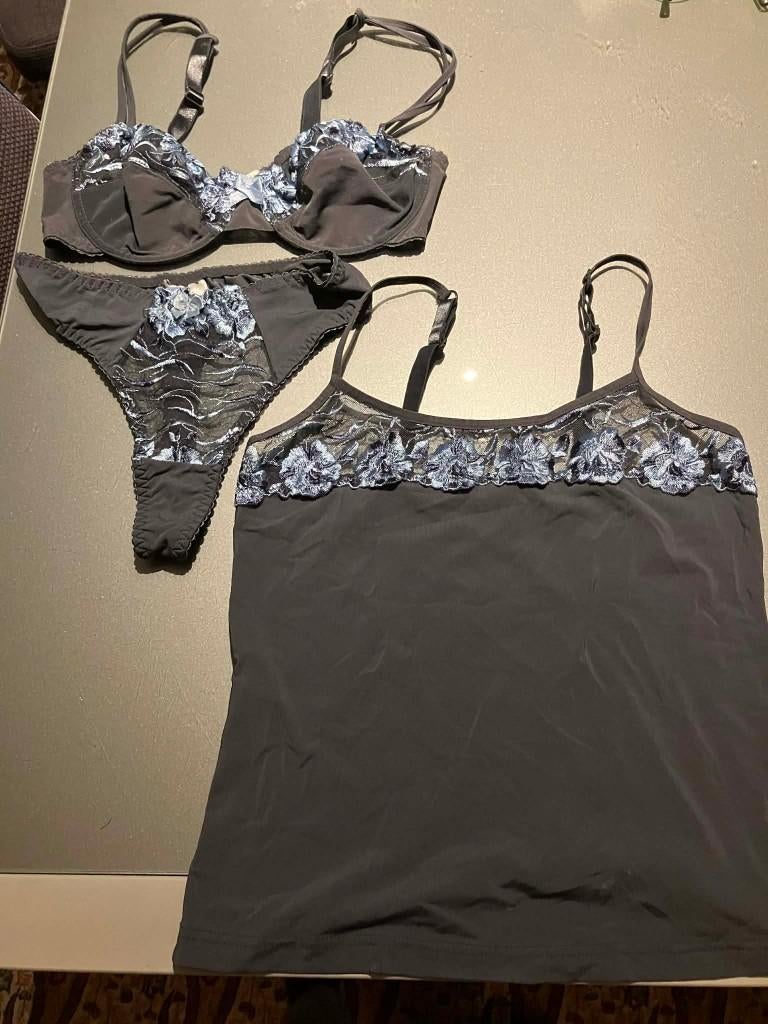 lingerie-setje Miriale - 3 stuks - NIEUW !, Enlèvement ou Envoi, Bleu, Ensemble