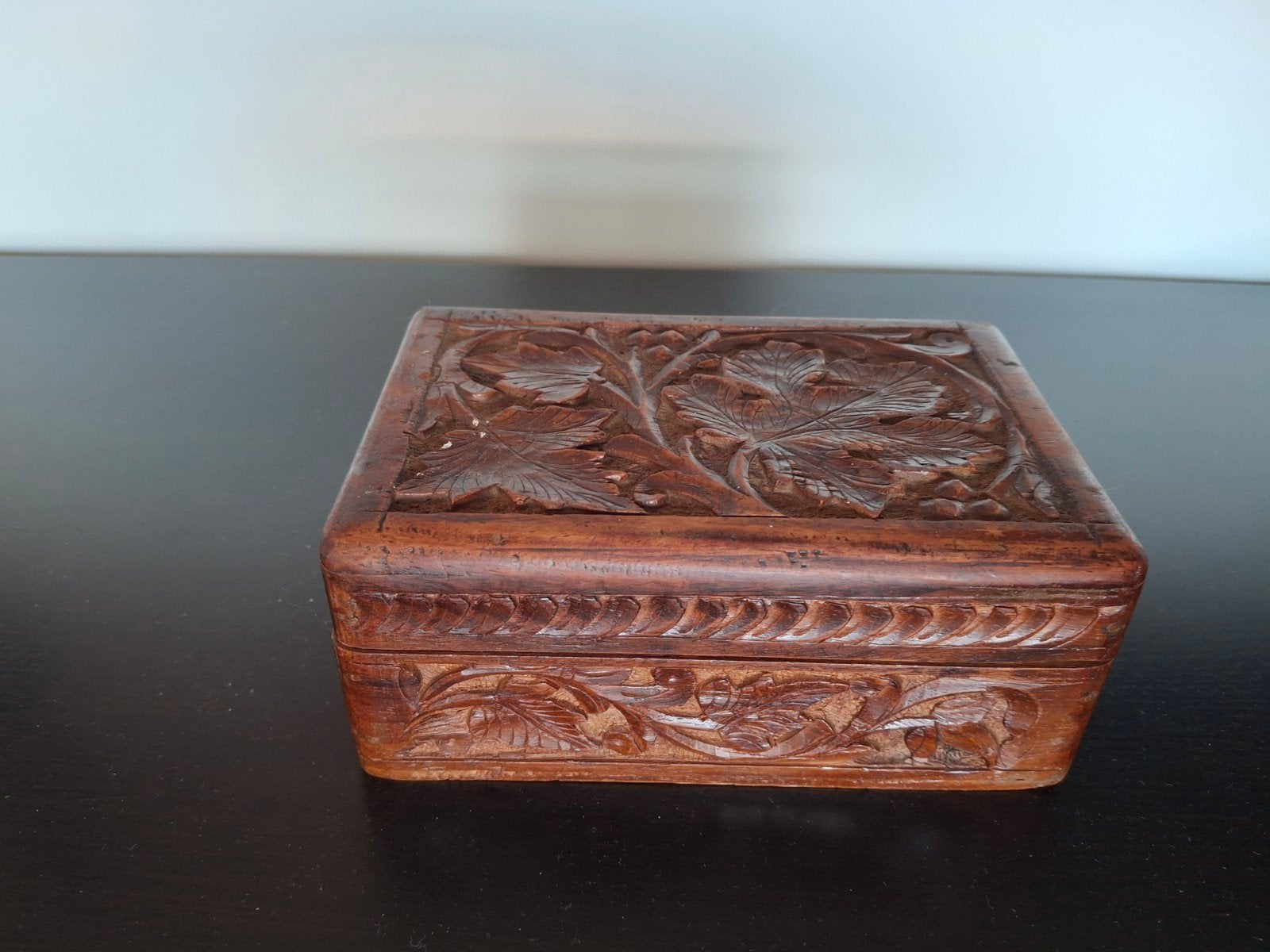 Vintage houten sieradendoos ., Ophalen