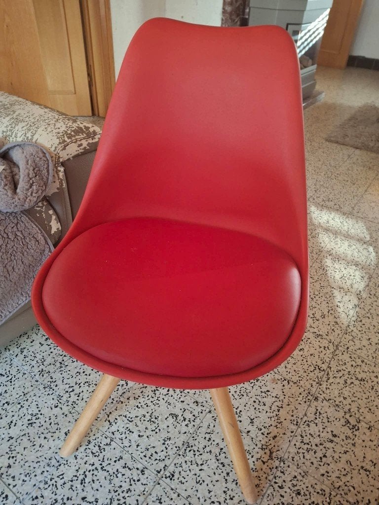 Moderne rode kuipstoel met kussen 1 stuk, Ophalen, Rood, Zitkussen