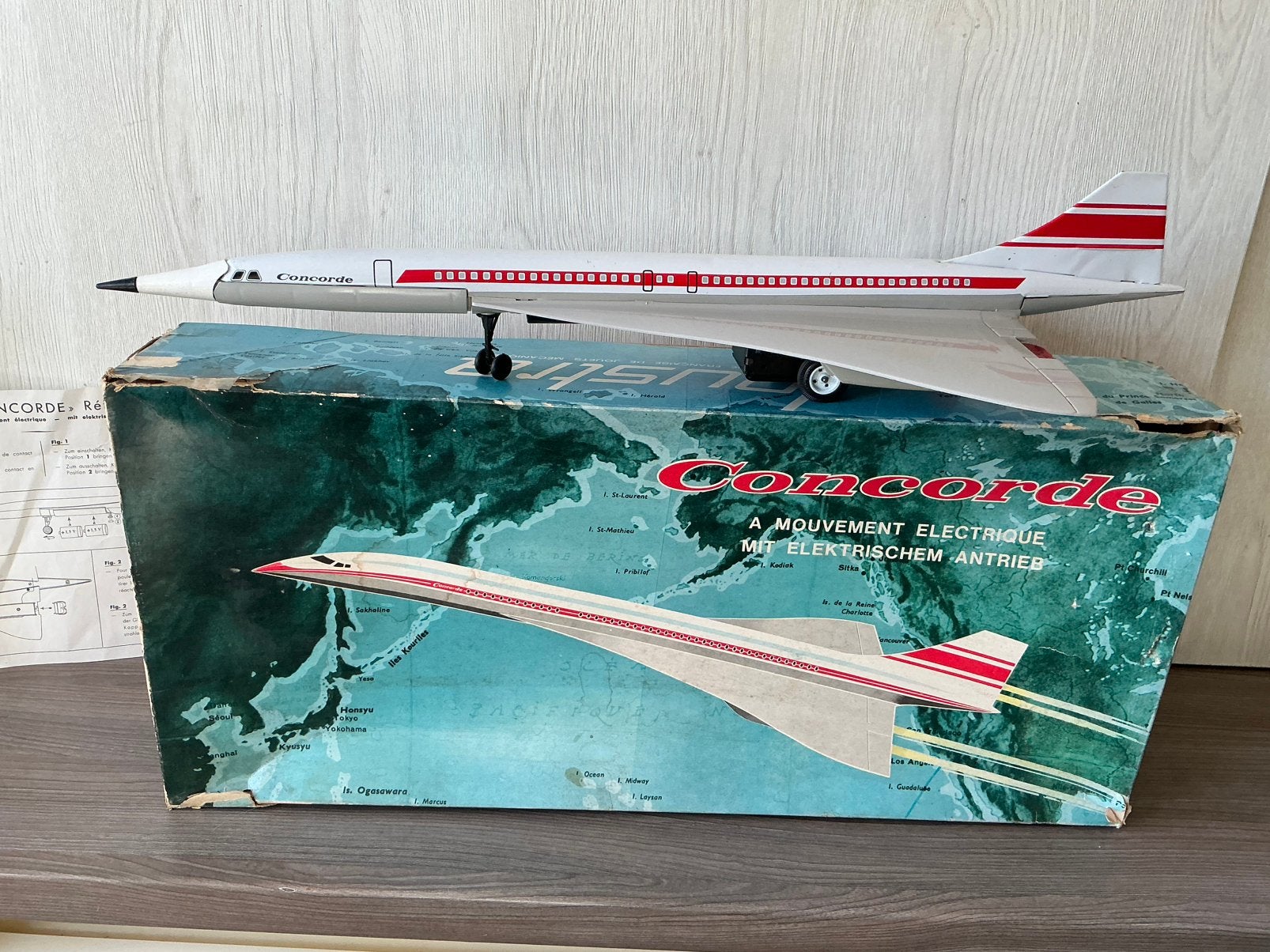 Vintage joustra blikken concorde 60 cm, Ophalen of Verzenden