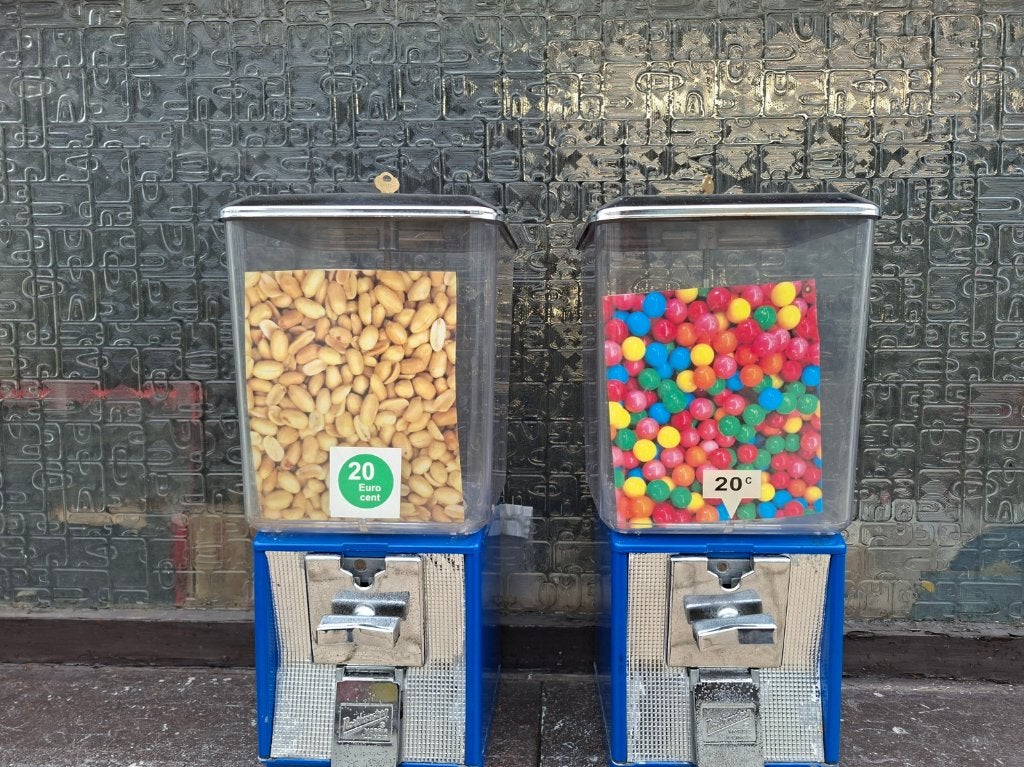 Amerikaanse kauwgom M&M’s pinda automaat, Ophalen of Verzenden, Gebruikt