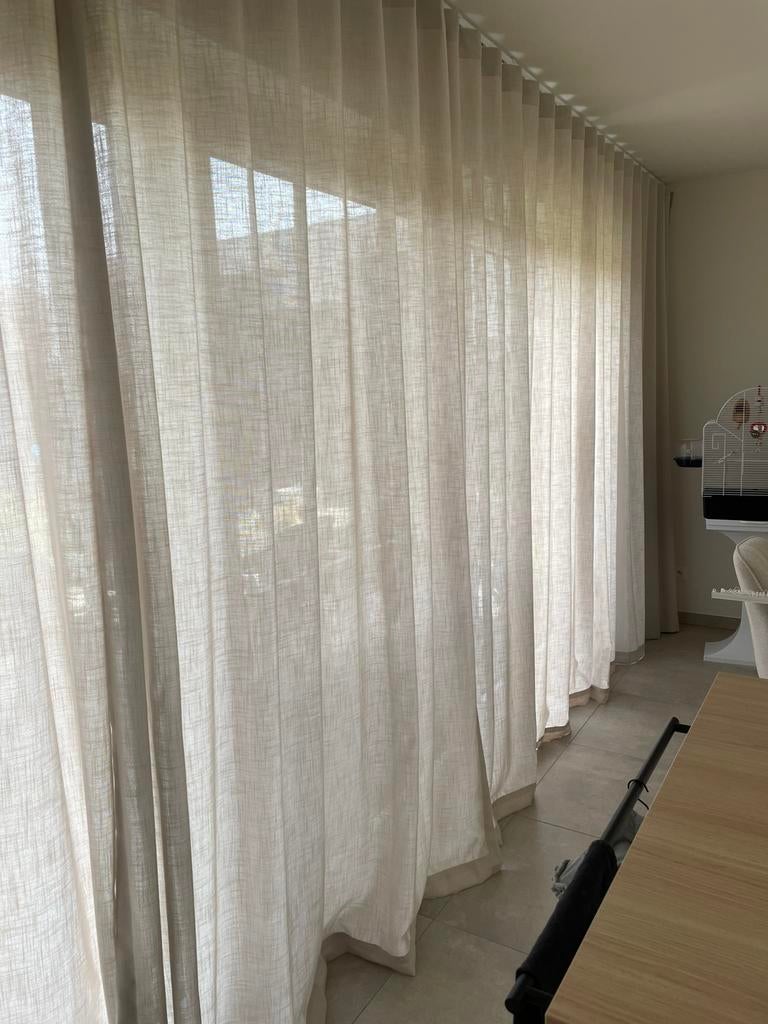Gordijnen Wave NIEUW, Huis en Inrichting, Stoffering | Gordijnen en Lamellen, Nieuw, Crème, Ophalen