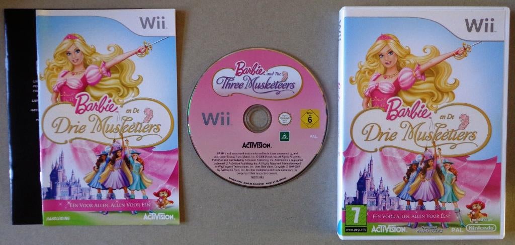 Barbie en de drie Musketiers voor de Nintendo Wii Compleet, Ophalen of Verzenden, Zo goed als nieuw