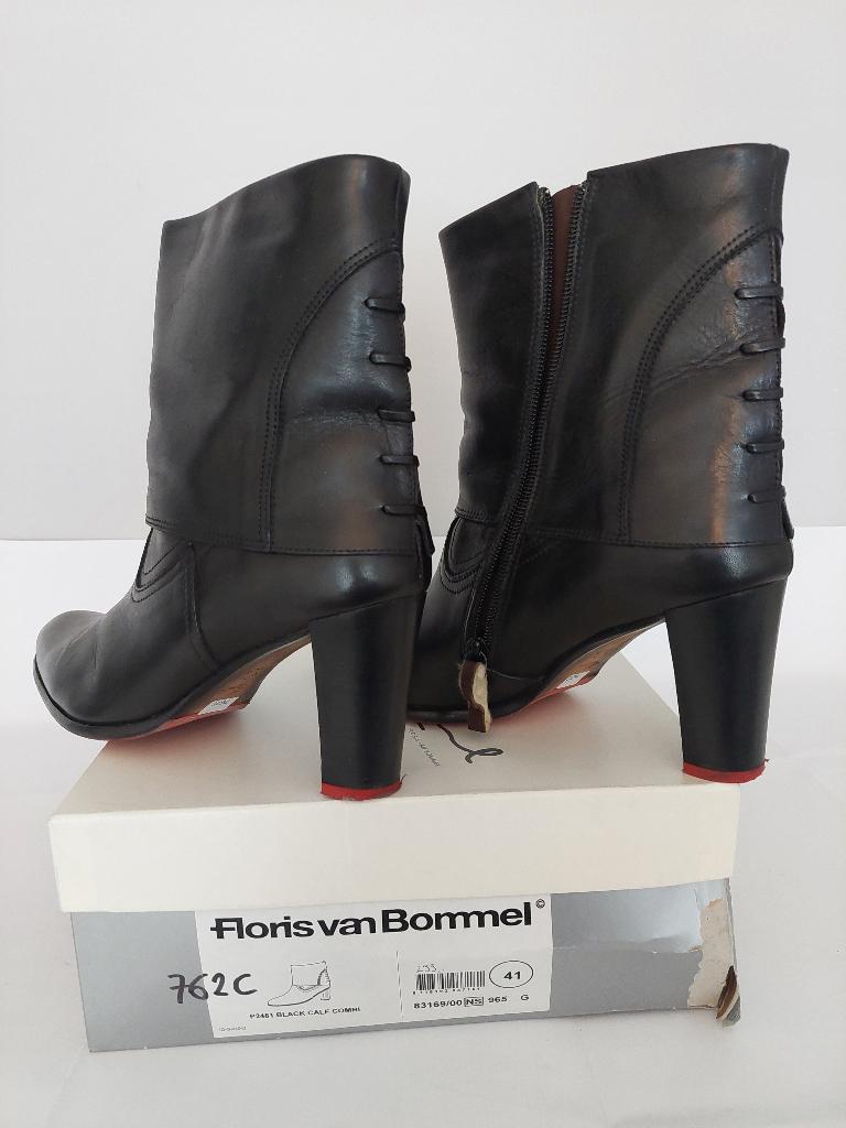 762C* FLORIS VAN BOMMEL sexy boots noirs cuir (41), Bottes, Floris van Bommel, Porté, Noir