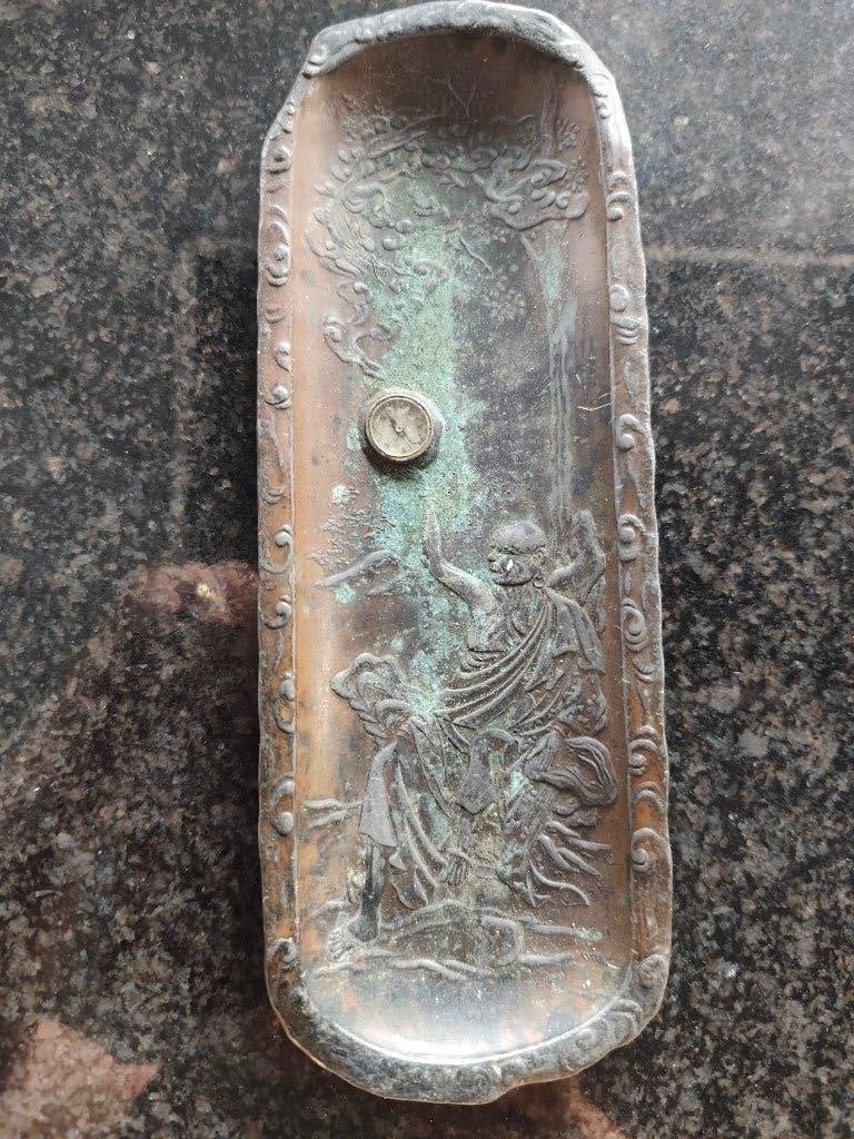 Ancien vide-poche en cuivre à décor asiatique, Antiquités & Art, Enlèvement