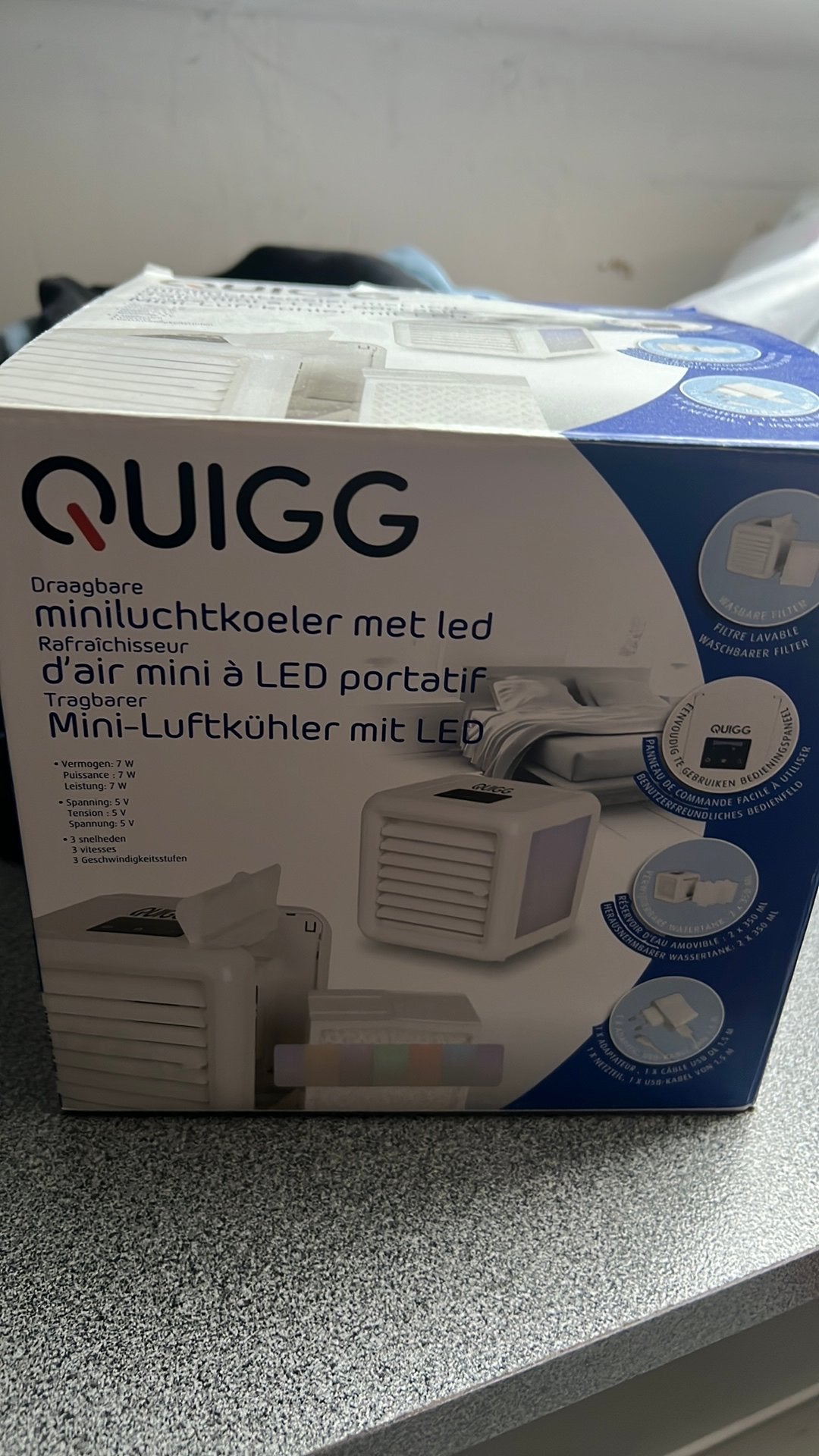 Mini luchtkoeler met led, Electroménager, Machines à glace, Enlèvement, Comme neuf