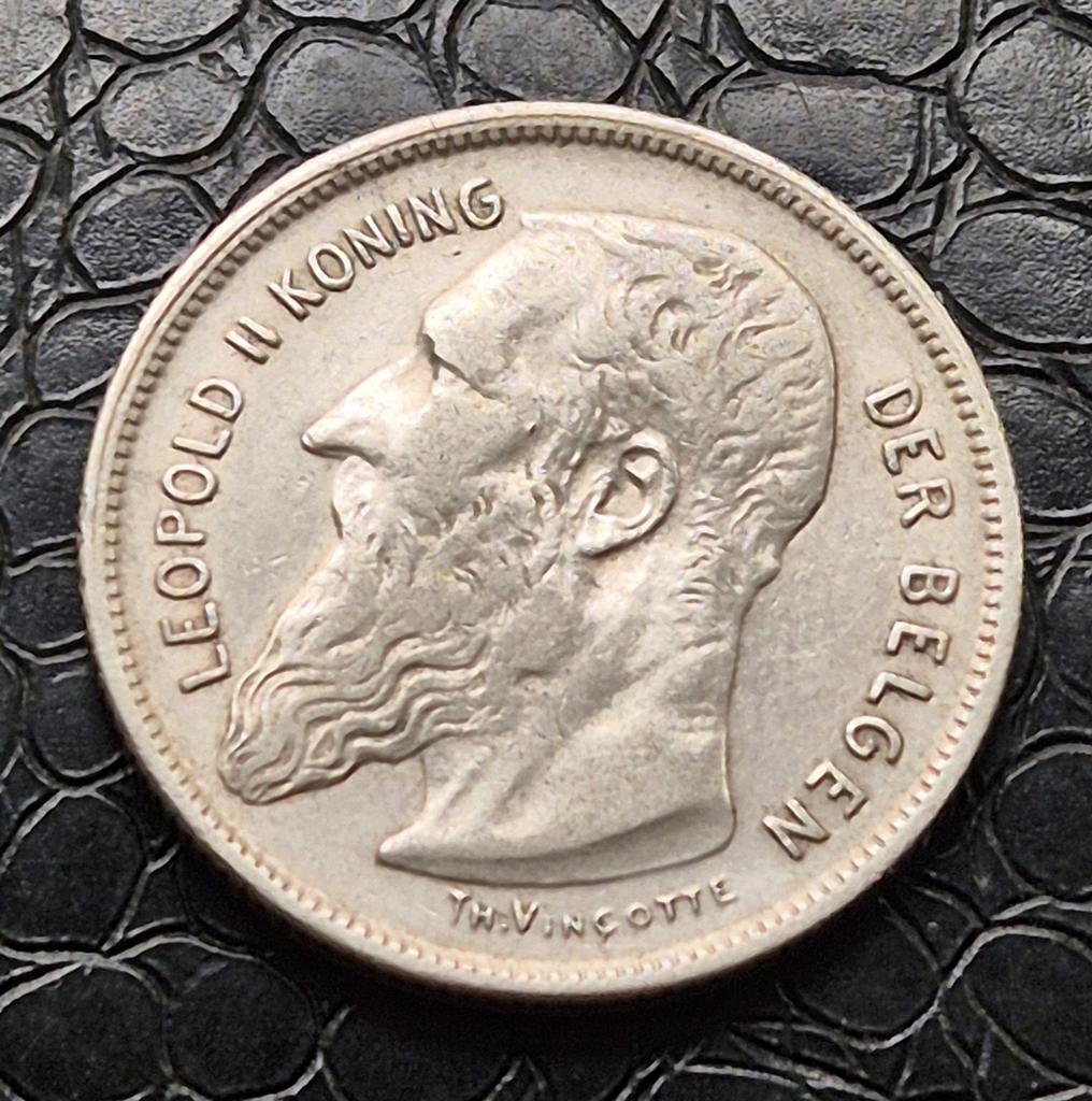 2 Frank   1909.  Leopold ll, Postzegels en Munten, Munten | België, Zilver, Ophalen of Verzenden, Losse munt, Zilver
