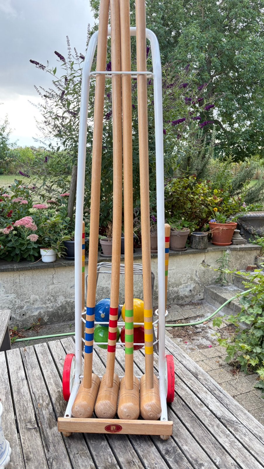 Set de croquet en bois Londero (avec chariot en métal), Enfants & Bébés, Enlèvement, Comme neuf