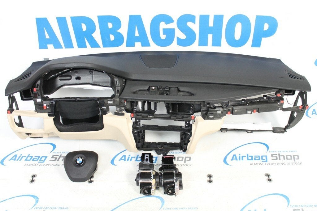 Airbag kit Tableau de bord noir/beige BMW X5 F15 2013-2018, Enlèvement ou Envoi, Utilisé