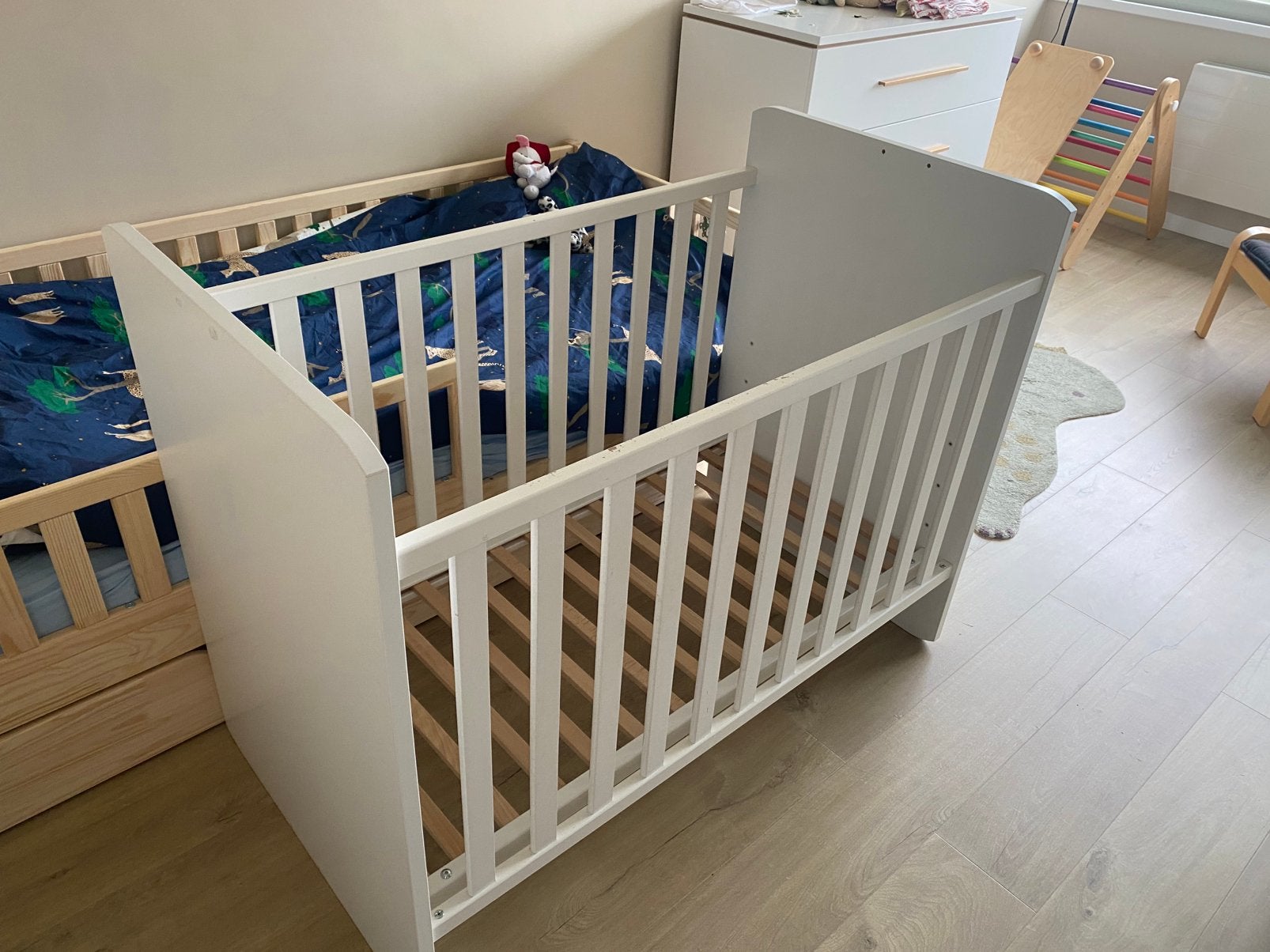 60x120 Transland babybed + aerosleep evolution matraspakket, Ophalen, Zo goed als nieuw, Ledikant