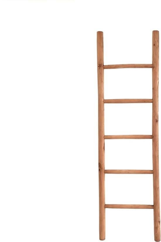 Teakhouten ladder 50x5x175 cm Handdoekladder, Doe-het-zelf en Bouw, Ophalen, Nieuw, Ladder, Minder dan 2 meter