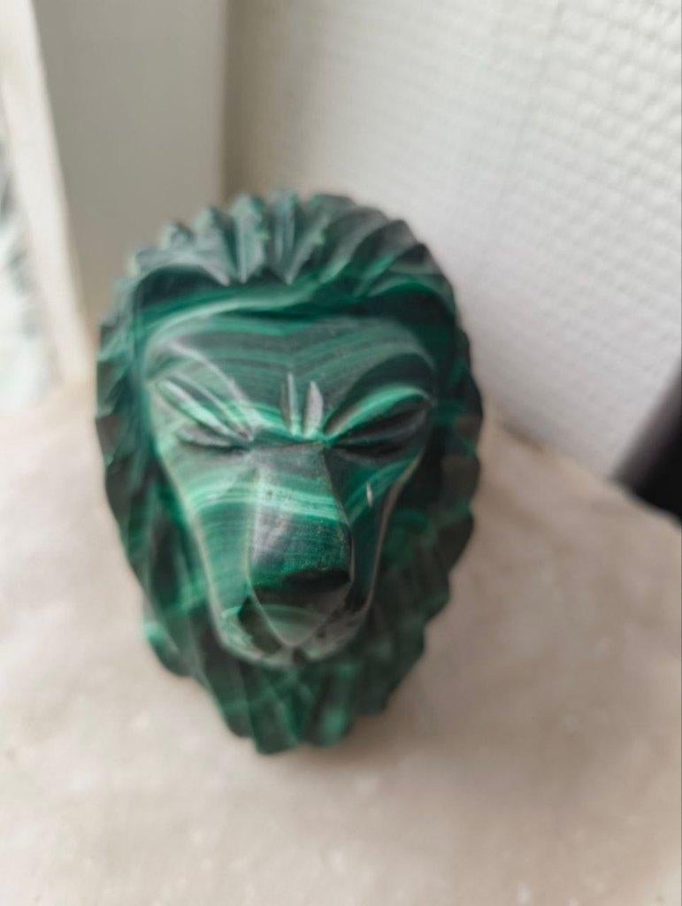Lion vintage en malachite, Enlèvement, Minéral