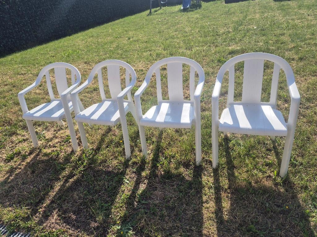 Tuinstoelen met tuintafel, Jardin & Terrasse, Chaises de jardin, Enlèvement, Utilisé, Plastique, Pliant