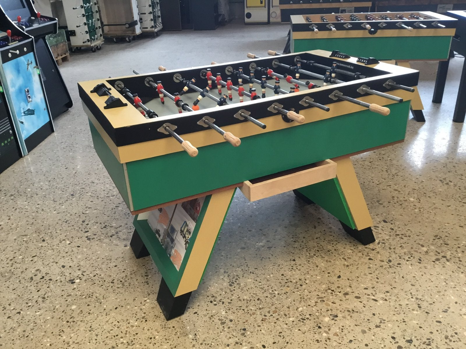 Groene kickertafel, gerestaureerd, baktafel, Ophalen of Verzenden, Zo goed als nieuw