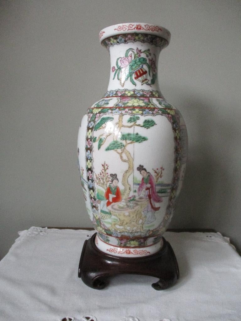 Chinese vaas, Ophalen, Zo goed als nieuw, Aardewerk of Porselein, Minder dan 50 cm