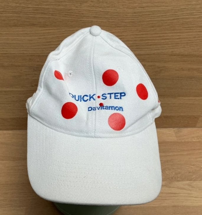 Vintage Quick-Step Davitamon bolletjestrui pet - Tour France, Ophalen of Verzenden, Nieuw, Overige typen
