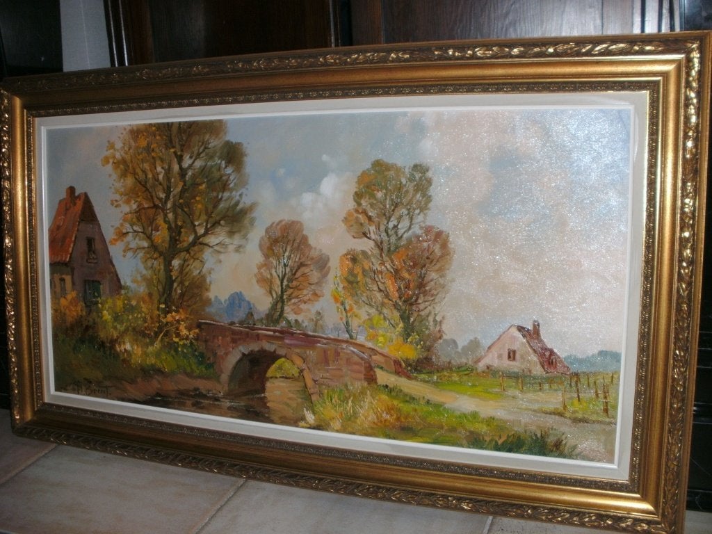 *H. Brent (19e siècle) - École Anglaise - Grand beau tableau, Enlèvement, Cadre spécial, Toile