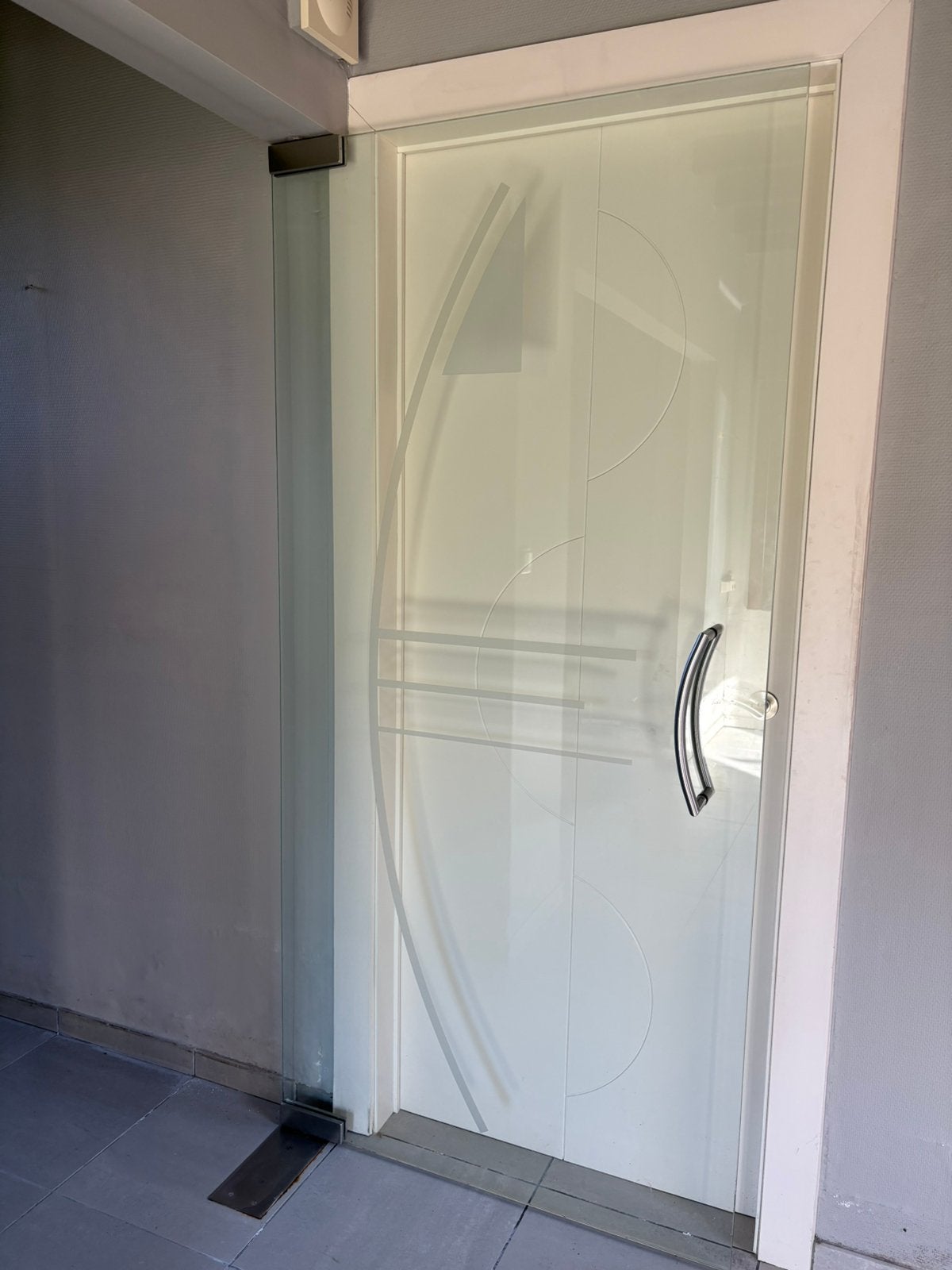 Glazen, moderne binnendeur, Doe-het-zelf en Bouw, Binnendeur, 200 tot 215 cm, Ophalen, 100 tot 120 cm