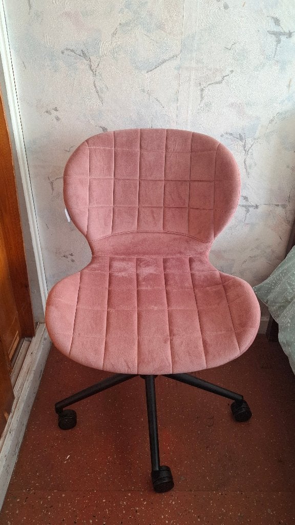 OMG Zuiver Design bureaustoel - roze fluweel, Ophalen, Gebruikt, Roze, Bureaustoel
