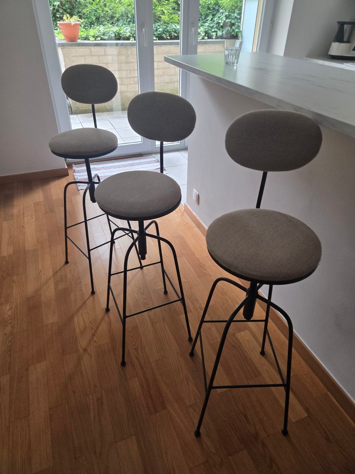 3 tabourets de bar, 3 tabourets, Comme neuf, Enlèvement, Métal